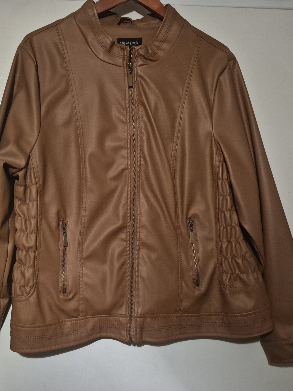 New Look Men's Tan Faux Leather Jacket